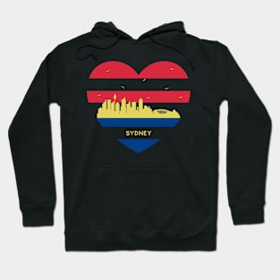 Australia Skyline cityscape Heart Shape Birds Flying Sydney Hoodie